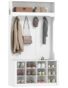 Garderobe i MDF og møbelplade H172,2 x B100 x D35 cm - Hvid