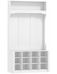 Garderobe skoskab træ billigt entre hvid 2