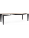 ASIR Spisebord med udtræk i stål og keramisk glas 180 - 250 x 100 cm - Beige/Travertin sten