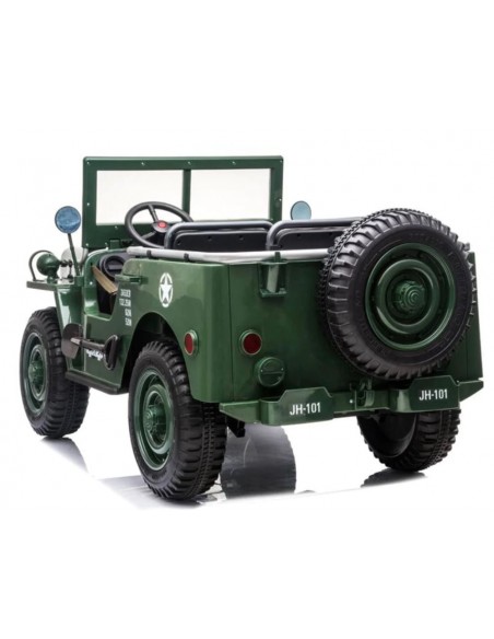 elbil bil elektrisk børn udendørs legetøj udeleg indendørs jeep army militær