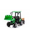 Elektrisk Traktor med trailer til børn 2x24V i metal og kunststof H108 x L226 x B72 cm - Sort/Grøn