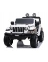 Elektrisk JEEP Wrangler Rubicon til 2 børn 4x12V i metal og kunststof H74 x L124 x B71 cm - Sort/Hvid