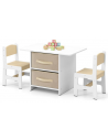 Legebord med stole til børn i MDF og fyrretræ - Hvid/Beige