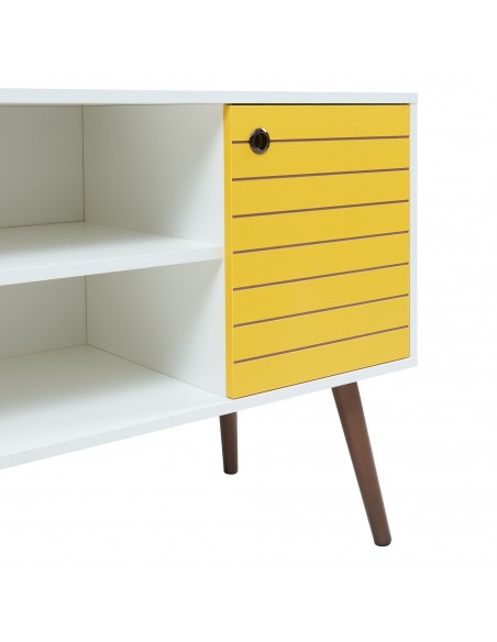 tvbord træ moderne design skydelåger opbevaring stuemøbler