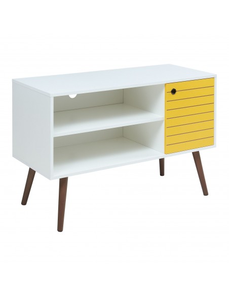 tvbord træ moderne design skydelåger opbevaring stuemøbler