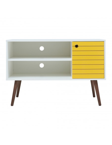 tvbord træ moderne design skydelåger opbevaring stuemøbler