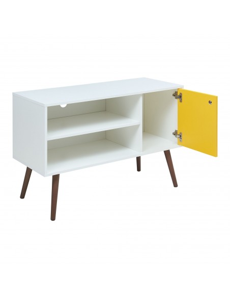 tvbord træ moderne design skydelåger opbevaring stuemøbler