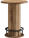 Barbord i træ og metal H100 x Ø80 cm - Sort/Rustik brun