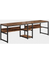 Skrivebord i metal og møbelplade 200 x 60 cm - Sort/Brun