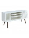 VARI Tvbord i træ og møbelplade H65,5 x B130 x D40 cm - Hvid/Brun