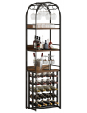 Vinreol i metal og møbelplade H183 x B50 x D35 cm - Sort/Brun