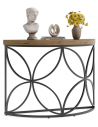 Konsolbord i metal og MDF 110 x 35 cm - Sort/Brun