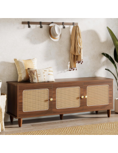 Skobænk bænk skoskab gulv træ brun garderobe entre 2