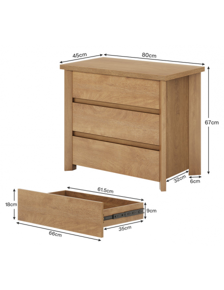 sengebord natbord træ brun garderobe soveværelse kommode
