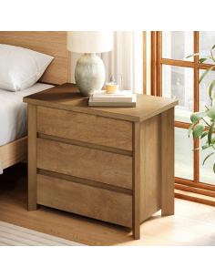 sengebord natbord træ brun garderobe soveværelse kommode 2