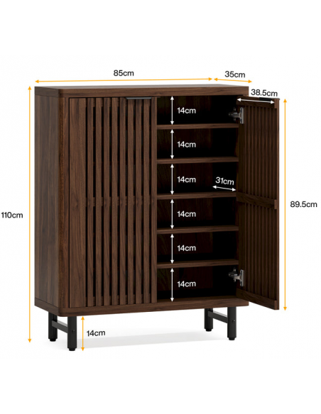 Skoskab gulv træ sort garderobe entre