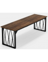 Skrivebord i metal og møbelplade 200 x 70 cm - Sort/Brun