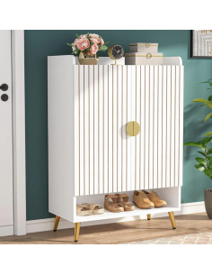 Skoskab gulv træ hvid garderobe entre 2