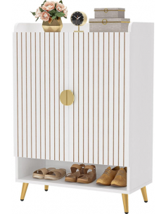 Skoskab gulv træ hvid garderobe entre