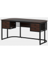 Skrivebord i metal og MDF 160 x 80 cm - Sort/Brun