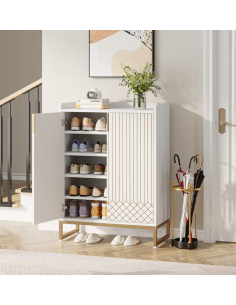 Skoskab gulv træ hvid garderobe entre 2