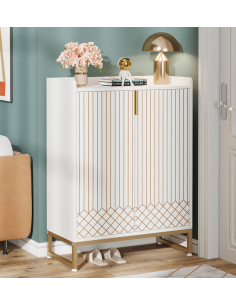 Skoskab gulv træ hvid garderobe entre