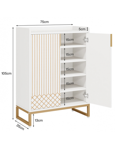 Skoskab gulv træ hvid garderobe entre