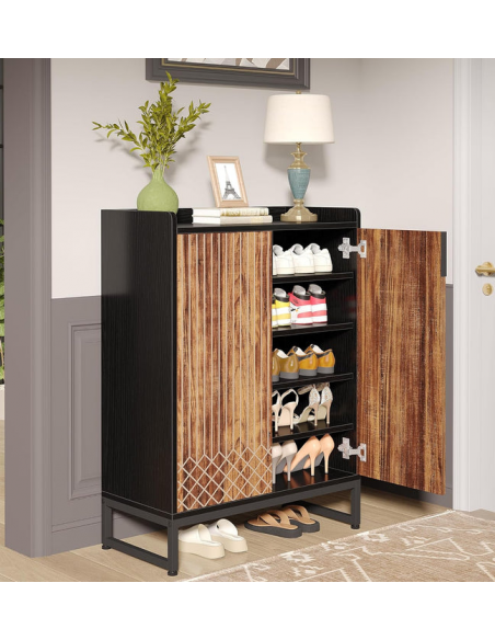 Skoskab gulv træ sort garderobe entre