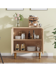 lavt vitrineskab vitrine træ eg køkkenskab opbevaring skab 2