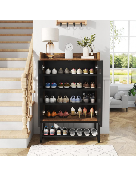 Skoskab gulv træ sort garderobe entre