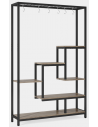 Bogreol i metal og møbelplade H180 x B100 x D30 cm - Sort/Grå