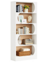 Bogreol i MDF og møbelplade H180 x B80 x D30 cm - Hvid/Natur