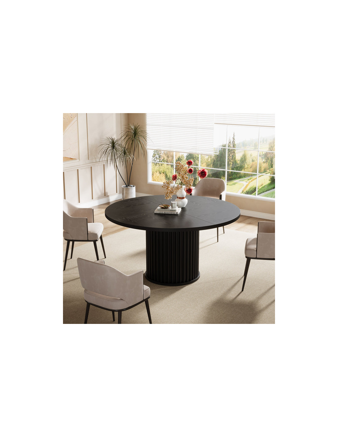 rundt spisebord indretning 120 moderne design træ sort rundt spisebord indretning 120 moderne design træ sort