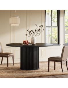 rundt spisebord indretning 120 moderne design træ sort