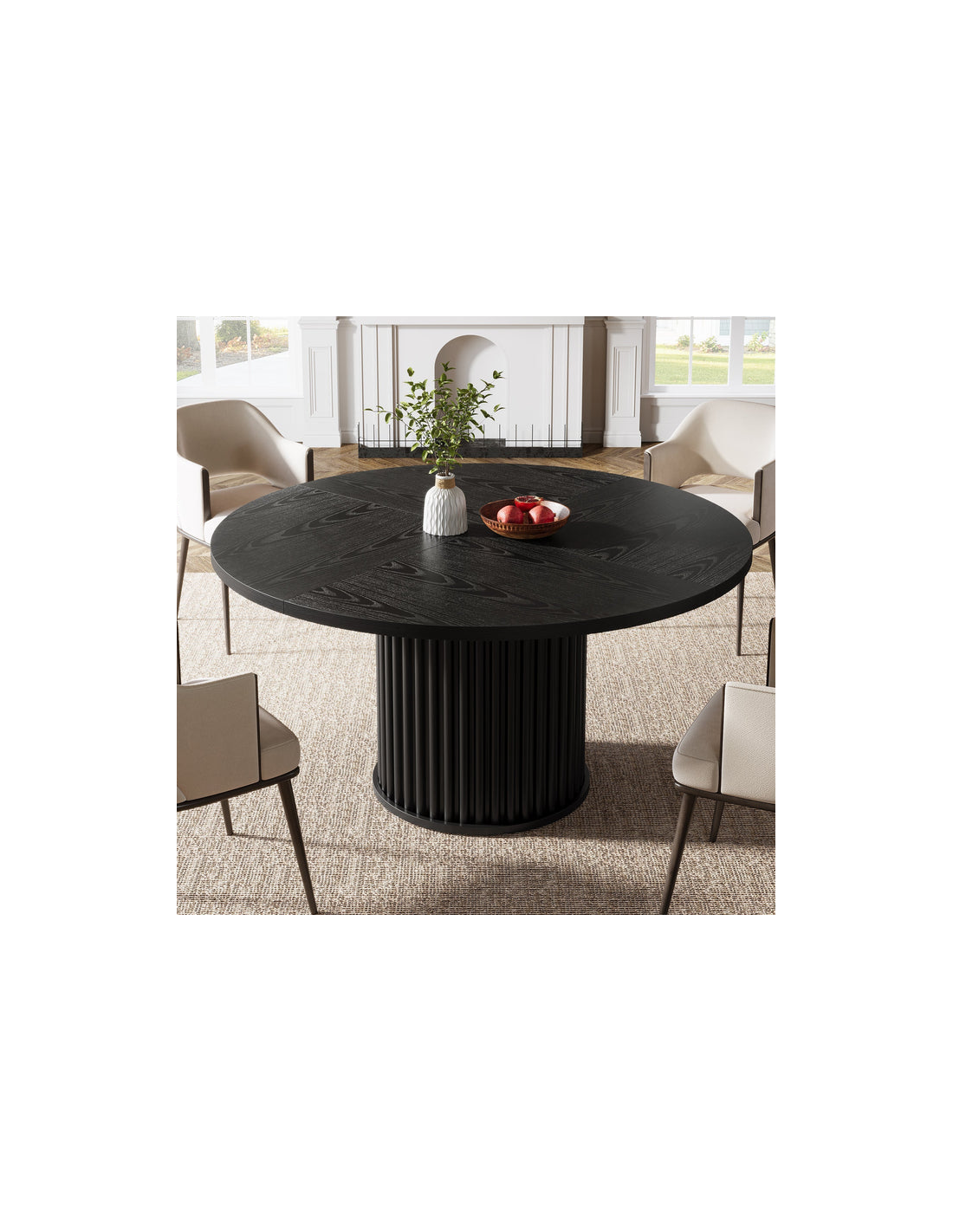 rundt spisebord indretning 120 moderne design træ sort rundt spisebord indretning 120 moderne design træ sort