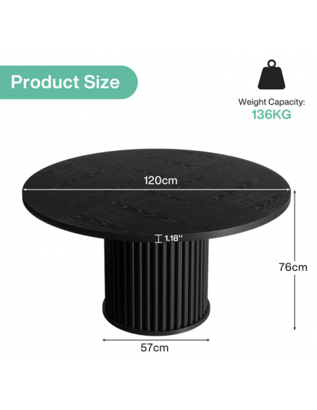rundt spisebord indretning 120 moderne design træ sort rundt spisebord indretning 120 moderne design træ sort