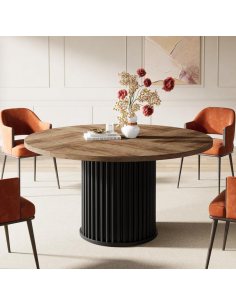 rundt spisebord indretning 120 moderne design træ sort