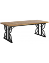 Skrivebord i metal og møbelplade 180 x 80 cm - Sort/Brun