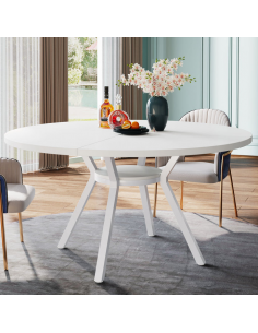 rundt spisebord indretning 120 hvid 2