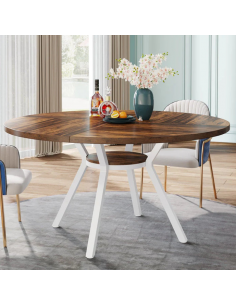 rundt spisebord indretning 120 hvid 2