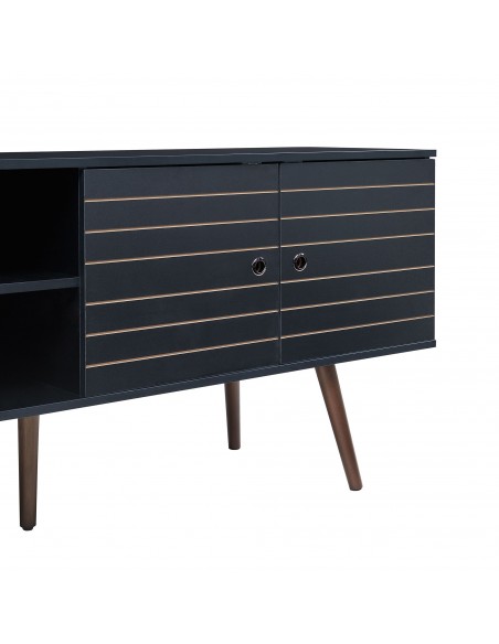 tvbord træ moderne design skydelåger opbevaring stuemøbler