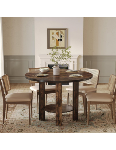 rundt spisebord indretning 100 sort brun 2