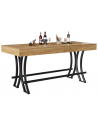 Barbord i metal og møbelplade H90 x B160 x D70 cm - Sort/Naturbrun
