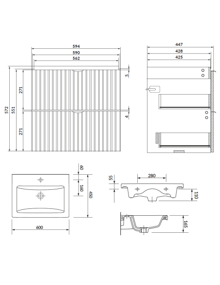 komplet badmiljø væg underskab med vask håndvask badeværelse