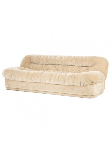 sofa 3 personer moderne nordisk design skandinavisk retro gammeldags stof beige
