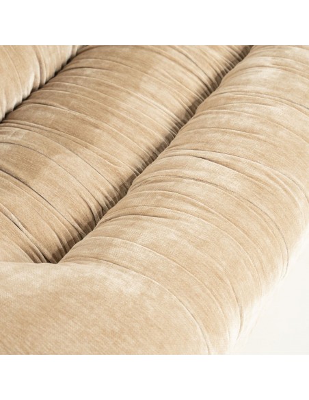 sofa 3 personer moderne nordisk design skandinavisk retro gammeldags stof beige