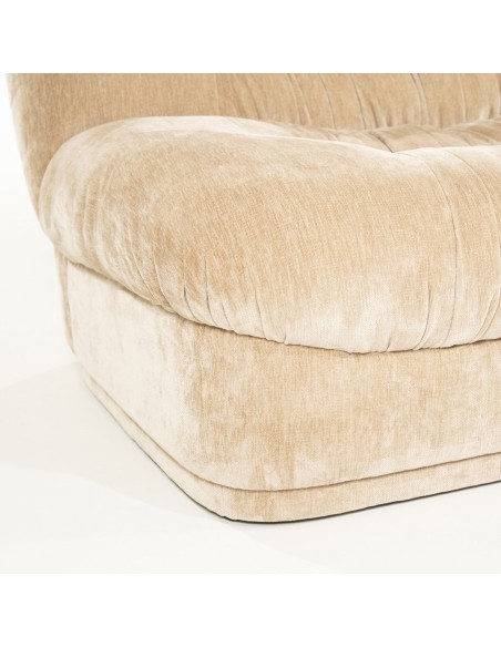sofa 3 personer moderne nordisk design skandinavisk retro gammeldags stof beige