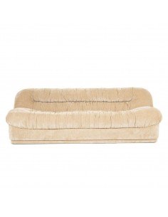 sofa 3 personer moderne nordisk design skandinavisk retro gammeldags stof beige 2