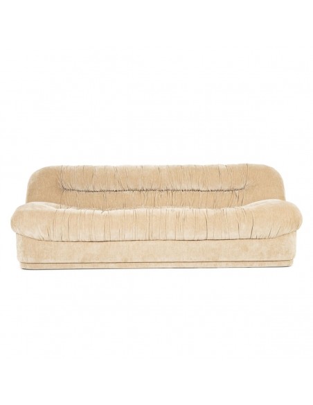 sofa 3 personer moderne nordisk design skandinavisk retro gammeldags stof beige