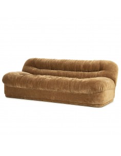 sofa 3 personer moderne nordisk design skandinavisk retro gammeldags stof brun